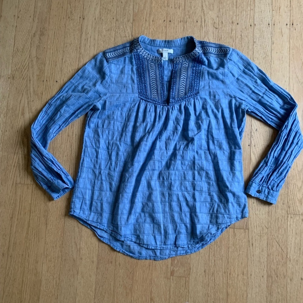 J. Crew women’s bohemian embroidered blouse size 4